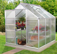 Grande serre de jardin moderne avec structure métallique et verre trempé - Protection écologique des plantes d'extérieur pour la maison