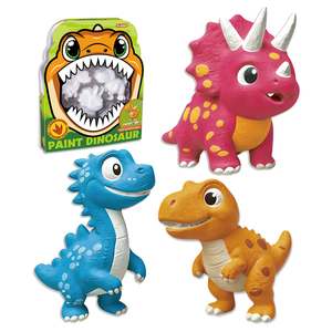 Jouets de peinture DIY pour enfants : moule dinosaure de dessin animé en plâtre à colorier - Product Image 1