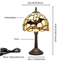Lampe de table Halloween, chauve-souris noire dans un verre teinté, lampe rétro vintage gothique, lumière d'appoint pour chambre à coucher, salon