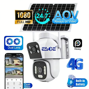 Cámara Solar Inalámbrica 4G ESOE de 8W, Doble Lente, Reconocimiento de IA, Detección de Movimiento, Visión Nocturna a Todo Color, Detección de Movimiento AOV - Product Image 1