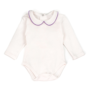 <span class=keywords><strong>Pigiama</strong></span> Tutina per Neonata con Colletto alla Bambola Ricamato in Morbido <span class=keywords><strong>Cotone</strong></span> Lavorato a Maglia Body con Colletto Profilato Bianco per Neonato - Product Image 2