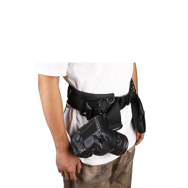 Kaliou High Quality Nylon Camera Waist Belt Multifunctional Adjustable Portable Black Outdoors Utility Photography SLR Lens Bags