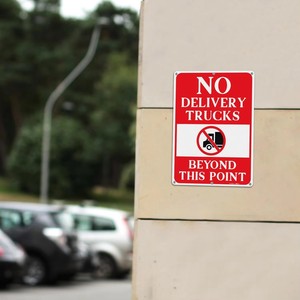 Segnale di avvertimento riflettente impermeabile e resistente per camion in sosta, per vialetti residenziali e commerciali - Product Image 3