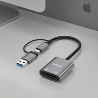 Adaptateur OTG 2-en-1 Interface Type-C Lecteur de Carte TF/SD 3.0 Alliage d'Aluminium Vitesse de Transfert de Données 5 Gbps pour iPhone 15/16