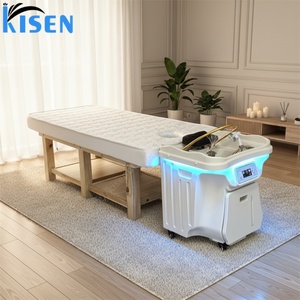 Kisen Portable Back Wash Table Hair Wash <b>Bed</b> Pipeless Removable Basin with Head Spa Therapy Water <b>Heater</b> for Home Use - Product Image 1