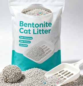 Lettiera per Gatti in Bentonite a Rapida Agglomerazione, Granuli Rotondi, Basso Contenuto di Polvere, Forte Controllo degli Odori con Perle Deodoranti, Colore Beige, 20kg/10kg - Product Image 5