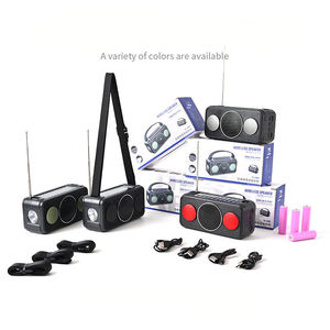 Custom Adjustable Shoulder Strap Triple <b>Speaker</b> FM Radio Telescopic Antenna Flashlight <b>USB</b> TF Outdoor Audio Receiver - Product Image 2