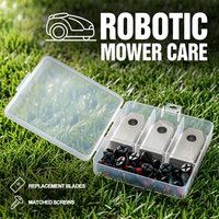 Lot de 9 lames de tondeuse à gazon robotisée universelles, lames de coupe revêtues de titane avec vis, compatibles avec la plupart des modèles de tondeuses robotisées, pièces de rechange