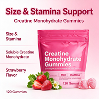 Gummies de créatine monohydrate OEM saveur fraise, complément sportif, 2 gummies par jour pour la gestion de l'énergie des adultes