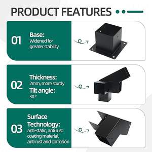 Ensemble de supports pour pergola à toit incliné à 3 voies à 15 °, <span class=keywords><strong>kit</strong></span> de supports d'extension murale pour toit - Product Image 4