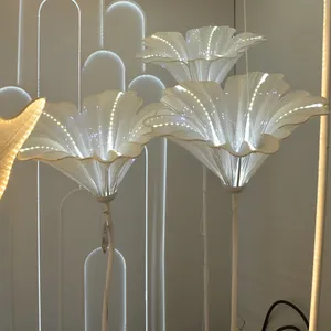 Lâmpada de suporte de flores Morning Glory LED para decoração de festas e eventos, fonte de metal para decoração de casamento e festas