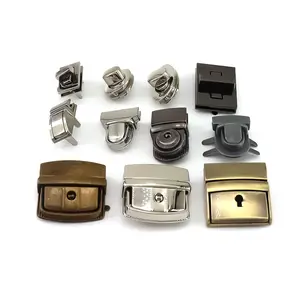 Custom Sterke Duurzame Metalen Bag Purse Handtas Lock Draai Lock Metalen Vierkante Lock Sluiting