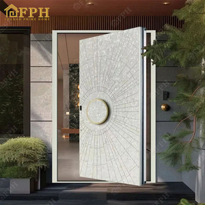 Ddp thiết kế sang trọng biệt thự lớn phía trước lối vào pivot cửa an ninh khắc đúc nhôm cửa trước - Product Image 5