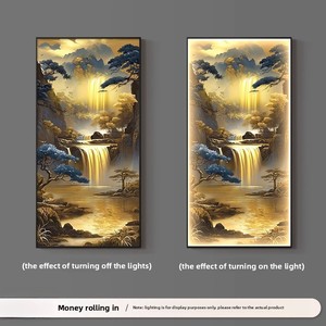 Lámparas LED de Pared para Decoración de Sala de Estar y Entrada, Cuadros de Paisajes de la Dinastía Song, Pinturas al Óleo Enmarcadas, Mural Abstracto con Luz - Product Image 6