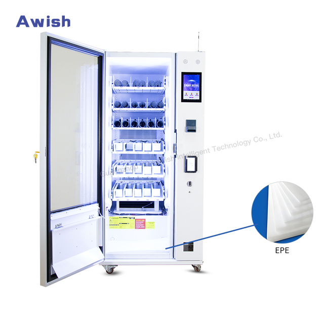 High Quality Combo Drinks and Snacks Vending Machine With Small Touch Screen Display Refrigerator Cashless Payment