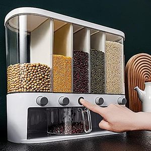 Dispensador de Cereales para Cocina Yuou de 10 kg, Automático, Hermético, a Prueba de Humedad e Insectos, de Gran Capacidad, con 6 Contenedores - Product Image 4