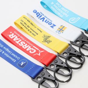 Custom Sublimation Polyester Short Lanyard Keychain Logo Printed Wrist Strap with Metal Hook for Business Sports Event Souvenirs - Product Image 1