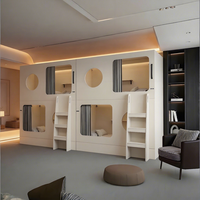Lit superposé capsule moderne en bois multicouche pour dortoir, taille personnalisable, garantie 1 an, marque Olive, démontable et assemblable pour chambre à coucher
