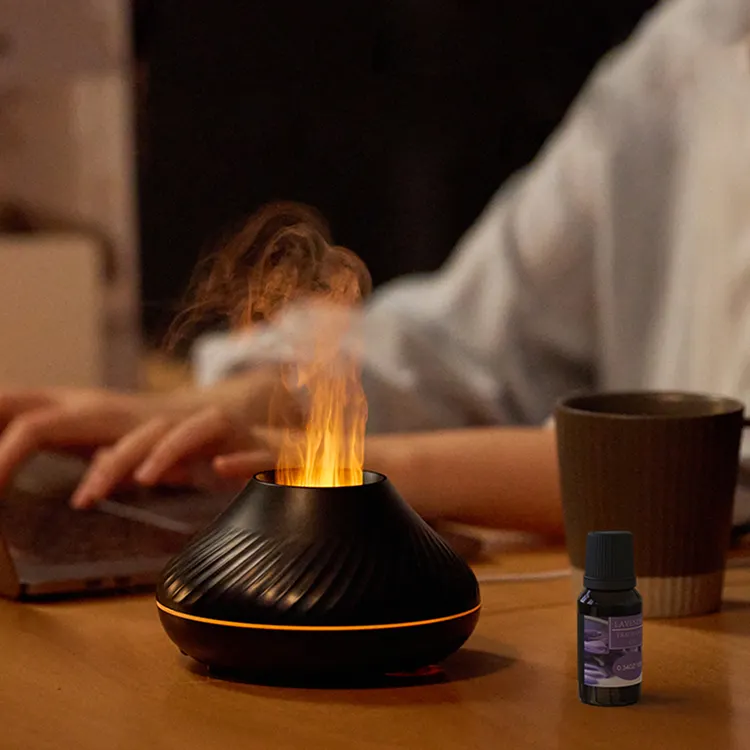 Flame Aroma Diffuser USB Volcano Humidifier Essential Oils 3D Fire Flame Effect Fire Diffuser