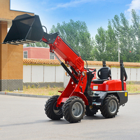 Mini-chargeuse chinoise 4x4 diesel à roues, hydraulique, pour travaux de terrassement, avec godet de préhension agricole et flèche de chargement