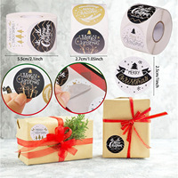 Rollo de Etiquetas Adhesivas Redondas de 1 Pulgada con Diseño de Feliz Navidad para Bolsas de Regalo, Sobres y Sellado