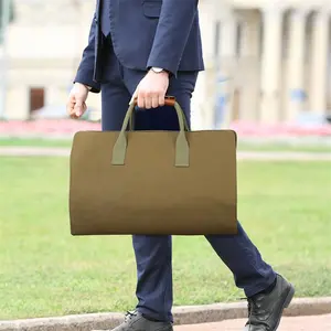 Personalizado de alta calidad 2 en 1 traje de cuero de lona equipaje bolsa de ropa traje Weekender bolsa de viaje llevar ropa bolsa de lona