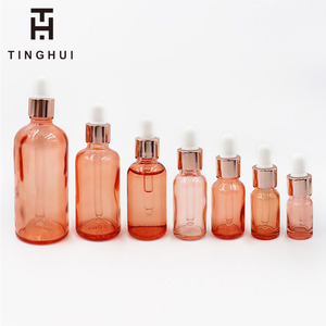 Bouteilles compte-gouttes en verre givré rose en gros, 5 ml, 10 ml, 15 ml, 30 ml, 50 ml, 100 ml, flacons vides pour huiles essentielles - Product Image 5