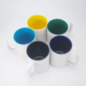 Tazas de cerámica revestidas por sublimación, Color interior, 15 onzas, con Logo personalizado, venta al por mayor, de China