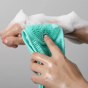 Productos Sanitarios Ecológicos Libres de BPA, Cepillo de Doble Cara <span class=keywords><strong>para</strong></span> Ducha, Cinturón de Silicona <span class=keywords><strong>para</strong></span> Exfoliar la Espalda, Toalla de Baño - Product Image 3