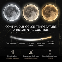 Großhandel Luxuriöse Moderne LED-Mond-Wandleuchte 3-Farben Dimmbar Maßgefertigte Planeten-Wandleuchte für Hotel- und Gewerbeprojekte