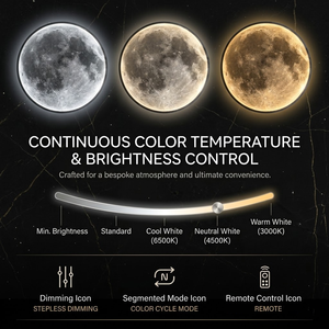 Wholesale Luxury Lunar Modern LED Moon <strong>Wall</strong> Sconce 3-Color <strong>Dimmable</strong> Custom Planet <strong>Wall</strong> <strong>Light</strong> for Hotel &amp; Commercial Projects - Product Image 3