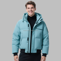 Vestes en duvet de canard pour hommes, personnalisées, écologiques, imperméables, respirantes, décontractées, pour le sport, la chasse en plein air, style bomber, à capuche, en velours, 90% duvet de canard