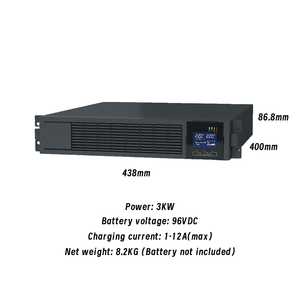华宇 HY-UR1103 3000W <span class=keywords><strong>3kVA</strong></span> 单相机架式在线式<span class=keywords><strong>UPS</strong></span> <span class=keywords><strong>110V</strong></span>-300V 纯正弦波 60Hz LCD显示屏 0-4ms 转换时间 - Product Image 2