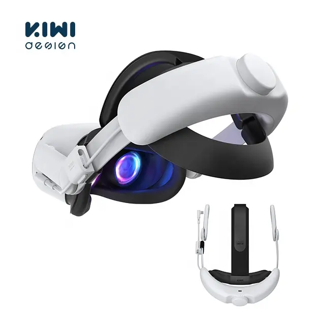 KIWI design Comfort Head Strap with Battery for Meta/Oculus Quest 2, Elite Strap with 6400mAh Battery Pack