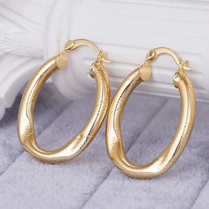 Pendientes de aro dorados de Santorini, aleación de zinc, estilo clásico, joyería de moda unisex E4454 - Product Image 4