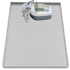 Waterproof Silicone <b>Cat</b> Mat for Litter <b>Box</b>, Anti-Slip Extra Large <b>Cat</b> Litter Tray Mat for Floor,Gray <b>Cat</b> Litter <b>Box</b> Mat - Product Image 1