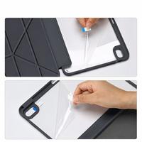 Étui multi-pliable en forme de Y avec fonction veille/réveil automatique pour iPad Air 11/13 10e/11e génération, en cuir PU avec dos transparent en acrylique et support pour stylet
