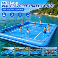 Terrain de volley-ball aquatique gonflable robuste avec options de taille et de logo personnalisées pour la vente en gros et l'utilisation commerciale.