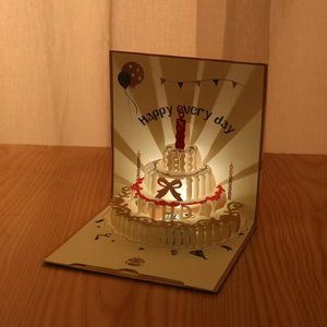 Tarjeta Musical Colorida 3D Pop-up Iluminada, Tallada a Mano, de Papel, para Cumpleaños - Product Image 3