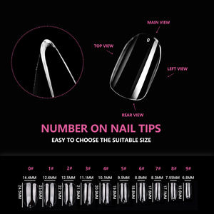 เล็บปลอม JIEYU PMMA/ABS สวยงาม สำหรับทำเล็บแบบฝรั่งเศส แบบสั้น ใส  ครอบคลุมเต็มเล็บ  เหมาะสำหรับผู้เริ่มต้นทำเล็บ - Product Image 4