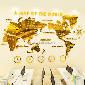 Accenti decorativi creativo stereoscopico ufficio azienda negozio casa arte decorativa mappa del mondo decorazione della parete in acrilico - Product Image 2