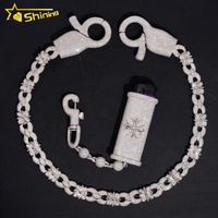 Porte-clés de luxe Hip Hop en argent 925 personnalisé avec moissanite infini de 13 mm et briquet glacé