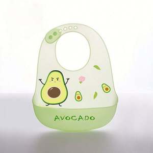 Bavoir en silicone pour bébé, bavoir imperméable et anti-salissure, poche à salive, poche à nourriture tridimensionnelle en silicone - Product Image 2