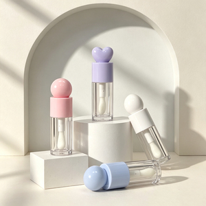 Emballage personnalisé pour gloss à lèvres avec logo, 3,5 g, 5 g, mini tube vide pour gloss à lèvres, conteneur transparent pour gloss à lèvres avec un joli bouchon en forme de cœur - Product Image 4