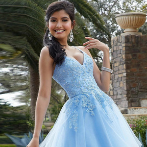 Cocktail Dress Women V Neck A Line Tulle Empire Waist Short Floral Print Party Dress 2026 - Product Image 3