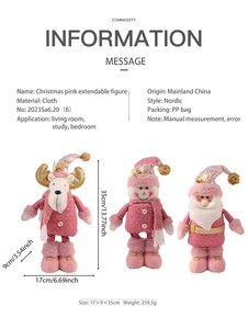 Nuevo producto navideño transfronterizo, patas largas telescópicas rosas, tema navideño, muñeco de nieve, muñeco de alce, juguete, decoración de ventana - Product Image 6