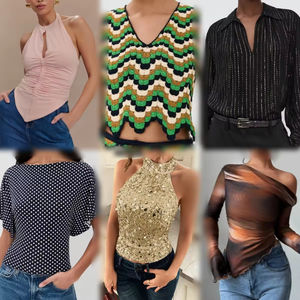 थोक परिधान स्टॉक सेक्सी महिलाएं शीर्ष उच्च गुणवत्ता वाले फैशन मिश्रित शैली थोक वस्त्र - Product Image 4