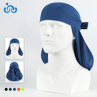 Durag unisexe pour sports de plein air, à longue queue, style pirate, en maille respirante, séchage rapide, anti-transpiration, pour le cyclisme, avec logo personnalisé, motif tête de mort