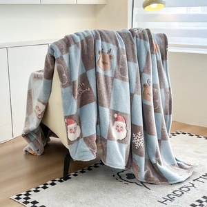 Giáng Sinh Chồn Flannel Giường Chăn Mềm Duy Nhất Đôi Bốn Mùa Dệt Kim Đồng Bằng Phong Cách Sherpa Không Khí Phong Cách Cho Quanh Năm Thoải Mái - Product Image 5
