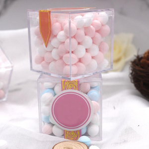 2*2*2'' faveur de mariage doux cube boîte cadeau en plastique bacs à bonbons boîte à bonbons en acrylique avec couvercle - Product Image 6